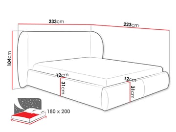 Riona Sängram 180x200 cm - Ljusbeige - Möbler - Sovrum - Sängar - Sängar med förvaring
