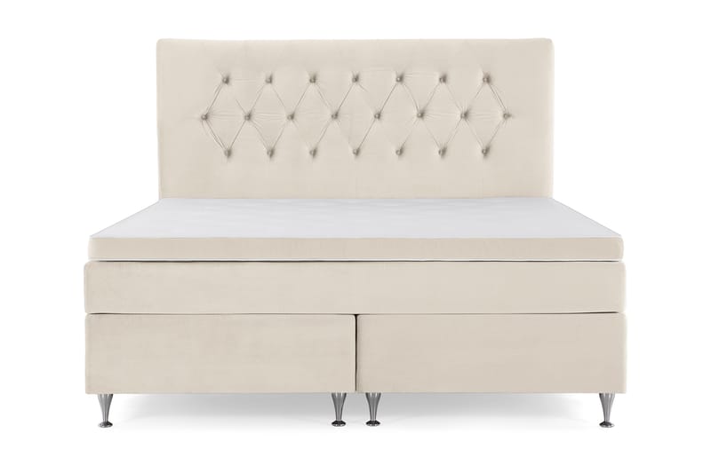 Royal Velvet Komplett Sängpaket 160x200 cm, Beige med låga silverben