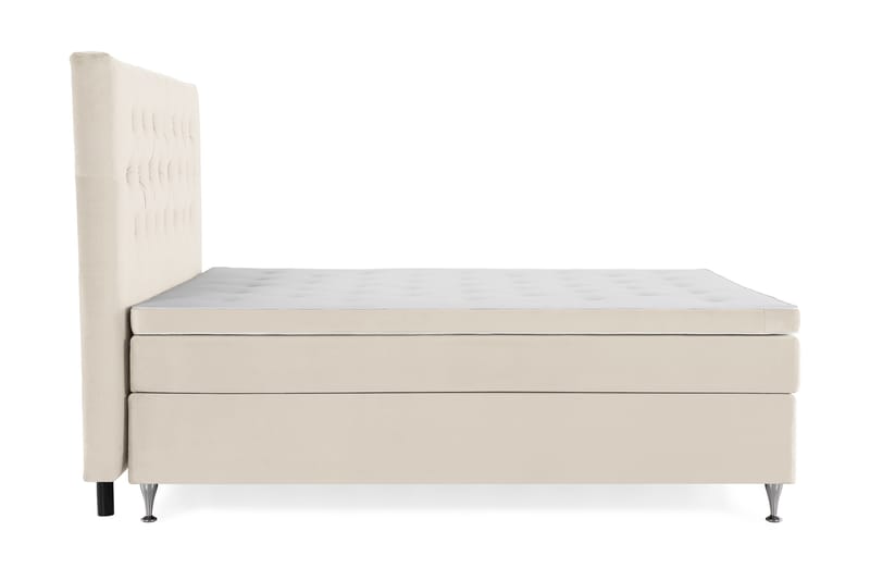 Royal Velvet Komplett Sängpaket 160x200 cm - Beige med låga silverben - Möbler - Sovrum - Sängar - Kontinentalsängar