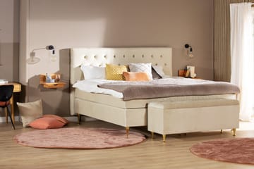 Royal Velvet Komplett Sängpaket 160x200 cm - Beige med svarta svarvade ben - Möbler - Sovrum - Sängar - Komplett Sängpaket