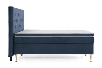 Royal Velvet Komplett Sängpaket 160x200 cm - Mörkblå med Höga Guldben - Möbler - Sovrum - Sängar - Komplett Sängpaket