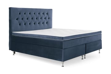 Royal Velvet Komplett Sängpaket 160x200 cm - Mörkblå med Låga Silverben - Möbler - Sovrum - Sängar - Komplett Sängpaket