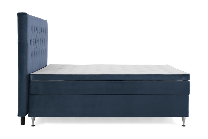 Royal Velvet Komplett Sängpaket 160x200 cm - Mörkblå med Låga Silverben - Möbler - Sovrum - Sängar - Komplett Sängpaket