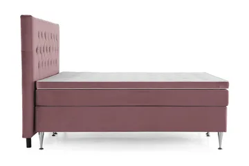 Royal Velvet Komplett Sängpaket 160x200 cm - Rosa med Höga Silverben - Möbler - Sovrum - Sängar - Kontinentalsängar
