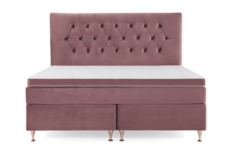 Royal Velvet Komplett Sängpaket 160x200 cm, Rosa med Låga Rosében