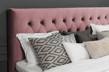 Royal Velvet Komplett Sängpaket 160x200 cm - Rosa med Svarvade ben - Möbler - Sovrum - Sängar - Komplett Sängpaket