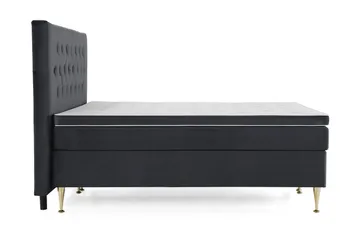 Royal Velvet Komplett Sängpaket 160x200 cm - Svart med Höga Guldben - Möbler - Sovrum - Sängar - Komplett Sängpaket