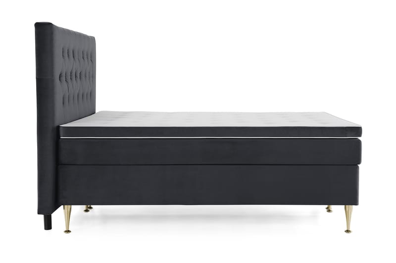 Royal Velvet Komplett Sängpaket 160x200 cm - Svart med Höga Guldben - Möbler - Sovrum - Sängar - Komplett Sängpaket