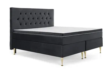 Royal Velvet Komplett Sängpaket 160x200 cm - Svart med Höga Guldben - Möbler - Sovrum - Sängar - Komplett Sängpaket