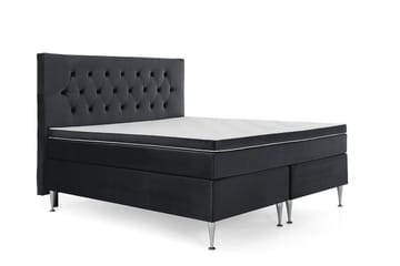 Royal Velvet Komplett Sängpaket 160x200 cm - Svart med Höga Silverben - Möbler - Sovrum - Sängar - Komplett Sängpaket