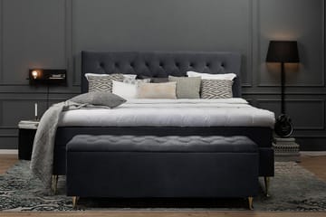Royal Velvet Komplett Sängpaket 160x200 cm - Svart med Höga Silverben - Möbler - Sovrum - Sängar - Komplett Sängpaket