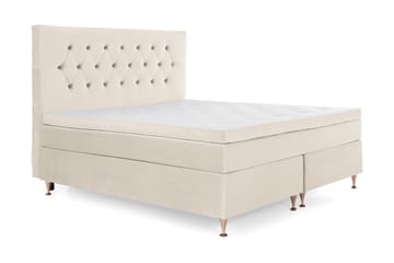 Royal Velvet Komplett Sängpaket 180x200 cm - Beige med låga rosében - Möbler - Sovrum - Sängar - Kontinentalsängar