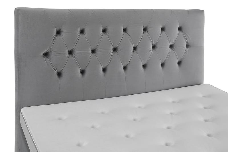 Royal Velvet Komplett Sängpaket 180x200 cm - Ljusgrå med Höga Silverben - Möbler - Sovrum - Sängar - Kontinentalsängar
