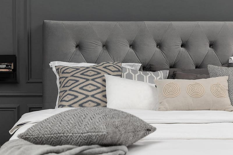 Royal Velvet Komplett Sängpaket 180x200 cm - Ljusgrå med Höga Silverben - Möbler - Sovrum - Sängar - Kontinentalsängar