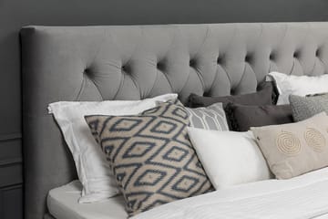 Royal Velvet Komplett Sängpaket 180x200 cm - Ljusgrå med Höga Silverben - Möbler - Sovrum - Sängar - Kontinentalsängar
