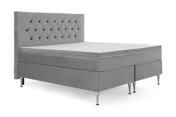 Royal Velvet Komplett Sängpaket 180x200 cm - Ljusgrå med Höga Silverben - Möbler - Sovrum - Sängar - Kontinentalsängar