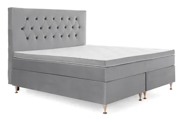 Royal Velvet Komplett Sängpaket 180x200 cm - Ljusgrå med Låga Rosében - Möbler - Sovrum - Sängar - Komplett Sängpaket