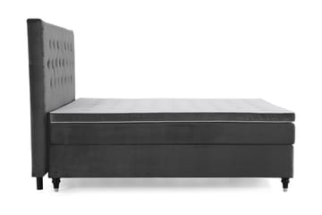 Royal Velvet Komplett Sängpaket 210x210 cm - Mörkgrå med Svarvade Ben - Möbler - Sovrum - Sängar - Komplett Sängpaket