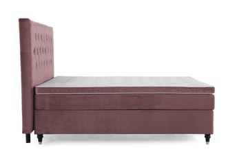 Royal Velvet Komplett Sängpaket 210x210 cm - Rosa med Svarvade ben - Möbler - Sovrum - Sängar - Komplett Sängpaket