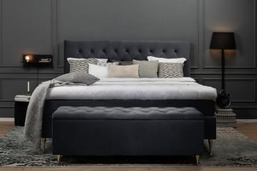 Royal Velvet Komplett Sängpaket Sammetssäng 180x200 cm - Svart med höga silverben - Möbler - Sovrum - Sängar - Komplett Sängpaket