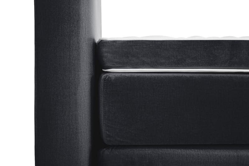 Royal Velvet Komplett Sängpaket Sammetssäng 180x200 cm - Svart med höga silverben - Möbler - Sovrum - Sängar - Komplett Sängpaket