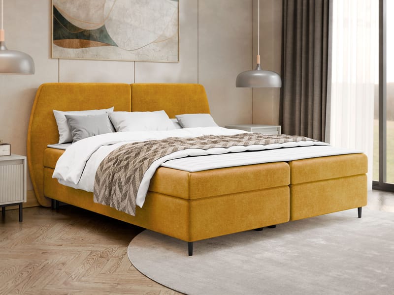 Rynricon Sängpaket Kontinentalsäng 140x200 cm - Gul - Möbler - Sovrum - Sängar - Komplett Sängpaket