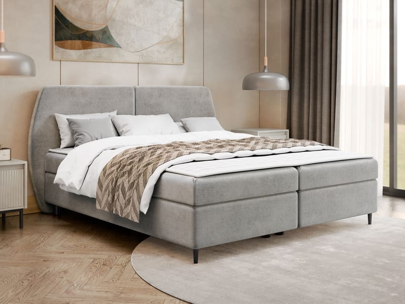 Rynricon Sängpaket Kontinentalsäng 180x200 cm - Grå - Möbler - Sovrum - Sängar - Komplett Sängpaket