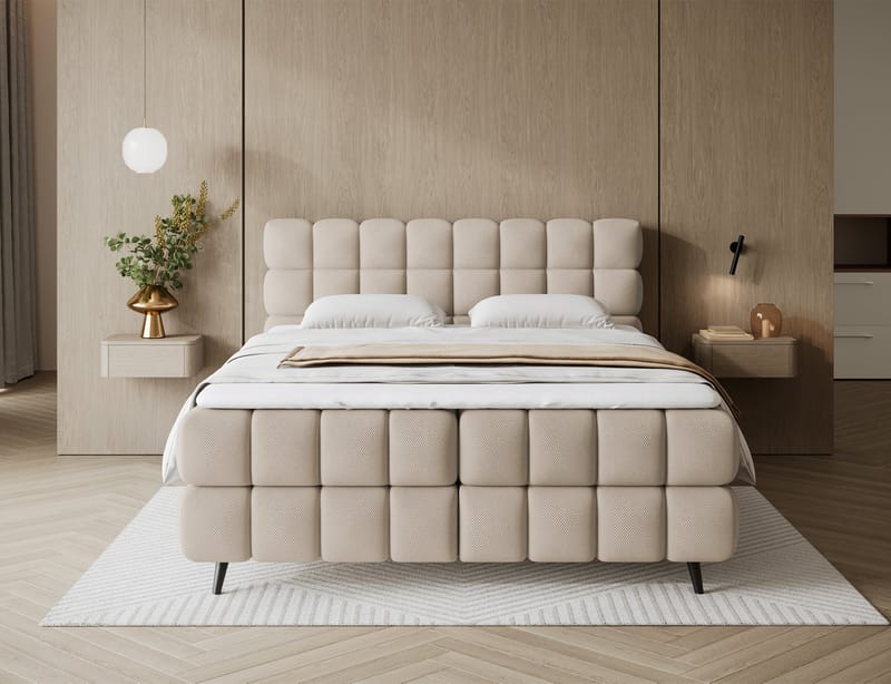 Sabeno Sängpaket Bubblig Kontinentalsäng med förvaring 140x200 cm - svart - Möbler - Sovrum - Sängar - Kontinentalsängar