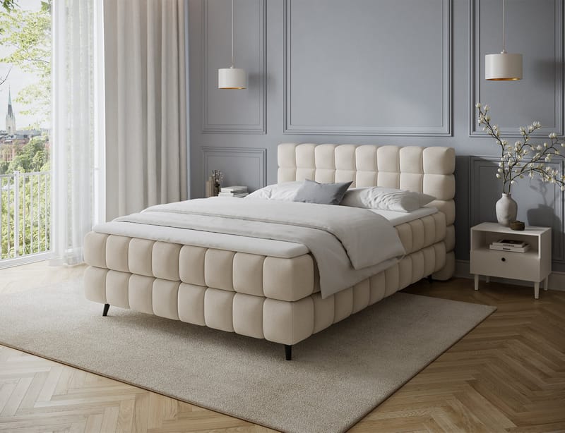 Sabeno Sängpaket Bubblig Kontinentalsäng med förvaring 140x200 cm - svart - Möbler - Sovrum - Sängar - Kontinentalsängar