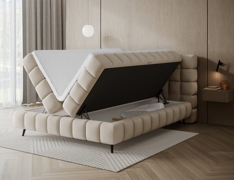Sabeno Sängpaket Bubblig Kontinentalsäng med förvaring 140x200 cm - svart - Möbler - Sovrum - Sängar - Kontinentalsängar
