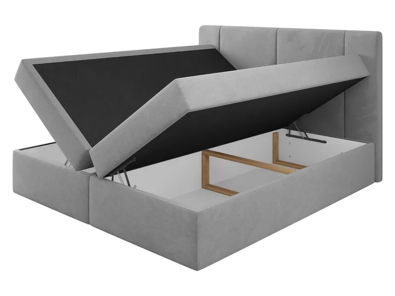 Salricus Sängpaket Kontinentalsäng 180x200 cm med Förvaring - Ljusgrå - Möbler - Sovrum - Sängar - Kontinentalsängar