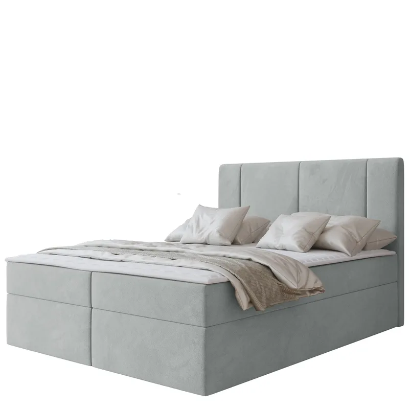 Salricus Sängpaket Kontinentalsäng 180x200 cm med Förvaring - Ljusgrå - Möbler - Sovrum - Sängar - Kontinentalsängar