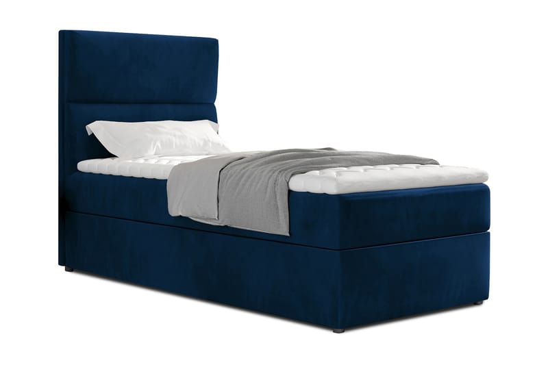 ALBIATE Förvaringssäng 90x200 cm Vertikal Söm Blå - Möbler - Sovrum - Sängar - Sängar med förvaring