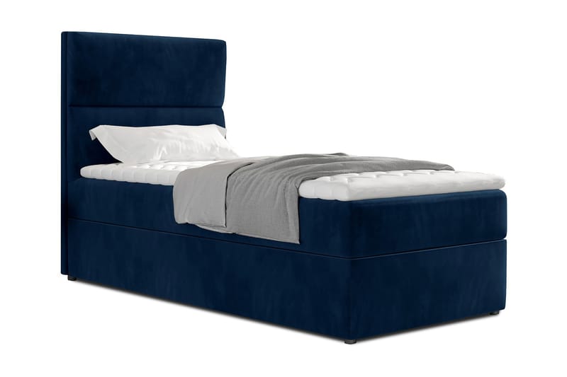 ALBIATE Förvaringssäng 90x200 cm Vertikal Söm Blå - Möbler - Sovrum - Sängar - Sängar med förvaring