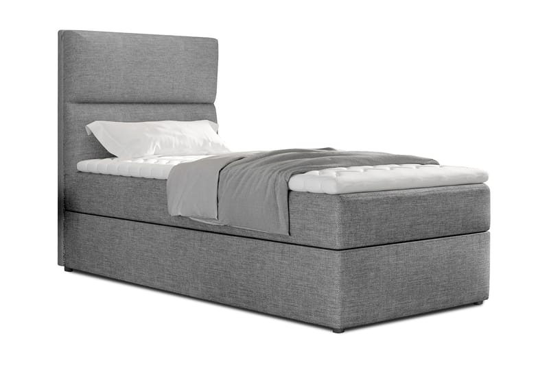 ALBIATE Förvaringssäng 90x200 cm Vertikal Söm Grå - Möbler - Sovrum - Sängar - Sängar med förvaring