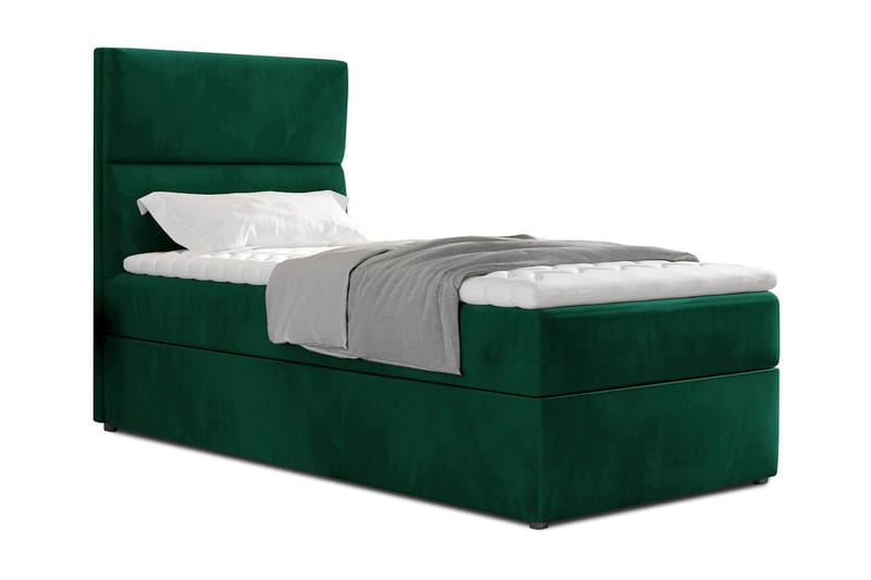 ALBIATE Förvaringssäng 90x200 cm Vertikal Söm Grön - Sängar med förvaring