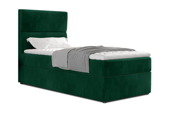 ALBIATE Förvaringssäng 90x200 cm Vertikal Söm Grön -   - Sängar med förvaring
