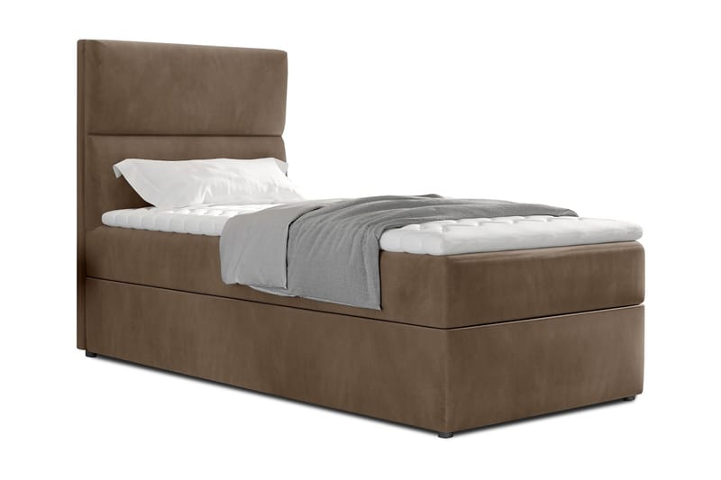 ALBIATE Förvaringssäng 90x200 cm Vertikal Söm Ljusbrun - Möbler - Sovrum - Sängar - Sängar med förvaring