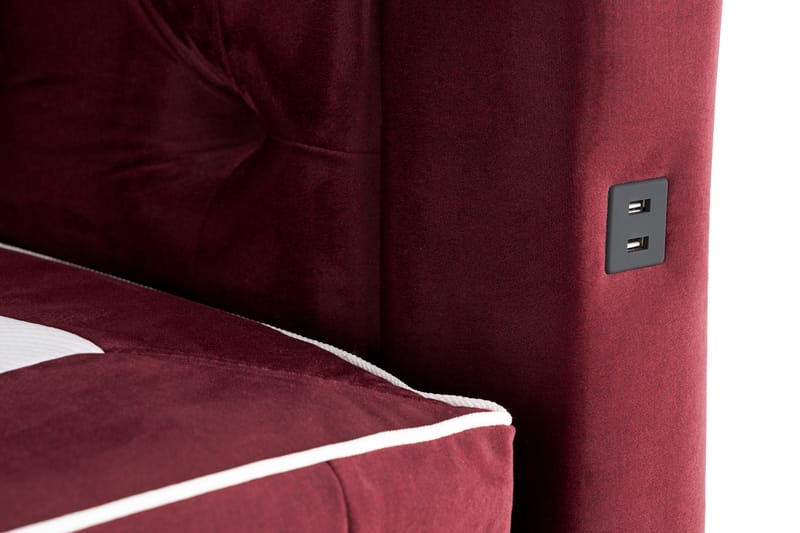 Alessia Förvaringssäng med LED-belysning 160x200 - Röd - Möbler - Sovrum - Sängar - Sängar med förvaring