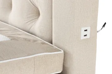 Alessia Komplett Sängpaket med Förvaring LED-belysning 160x200 cm - Biege - Möbler - Sovrum - Sängar - Sängar med förvaring
