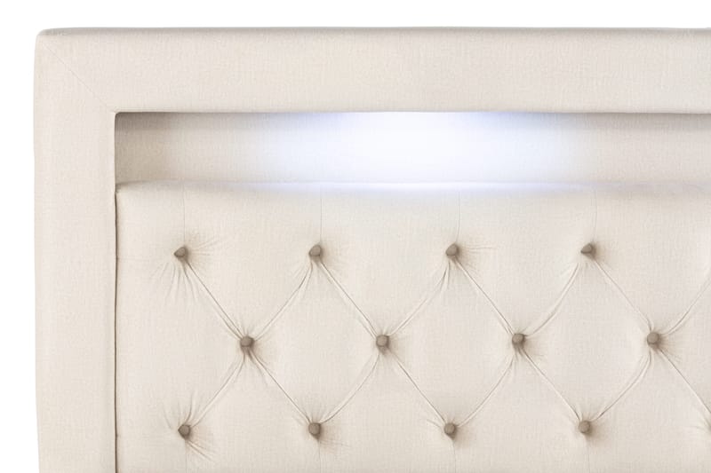 Alessia Komplett Sängpaket med Förvaring LED-belysning 160x200 cm - Biege - Möbler - Sovrum - Sängar - Sängar med förvaring