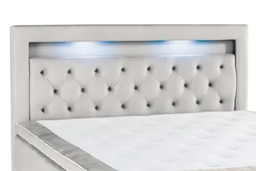 Alessia Komplett Sängpaket med Förvaring LED-belysning 160x200 cm - Ljusgrå - Möbler - Sovrum - Sängar - Sängar med förvaring