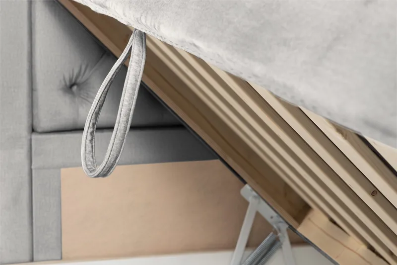 Alessia Komplett Sängpaket med Förvaring LED-belysning 160x200 cm - Ljusgrå - Möbler - Sovrum - Sängar - Sängar med förvaring