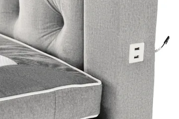 Alessia Komplett Sängpaket med Förvaring LED-belysning 160x200 cm - Ljusgrå - Möbler - Sovrum - Sängar - Sängar med förvaring