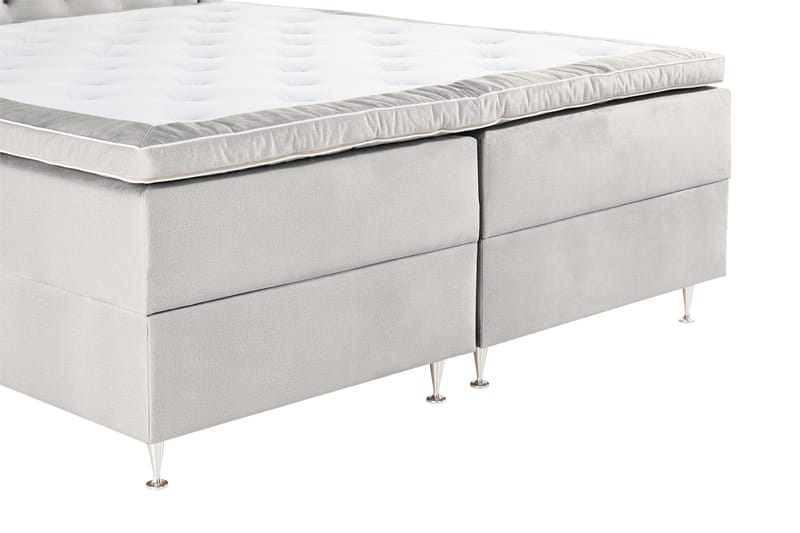 Alessia Komplett Sängpaket med Förvaring LED-belysning 160x200 cm - Ljusgrå - Möbler - Sovrum - Sängar - Sängar med förvaring