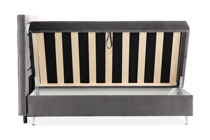 Alessia Komplett Sängpaket med Förvaring LED-belysning 160x200 cm - Mörkgrå - Möbler - Sovrum - Sängar - Sängar med förvaring