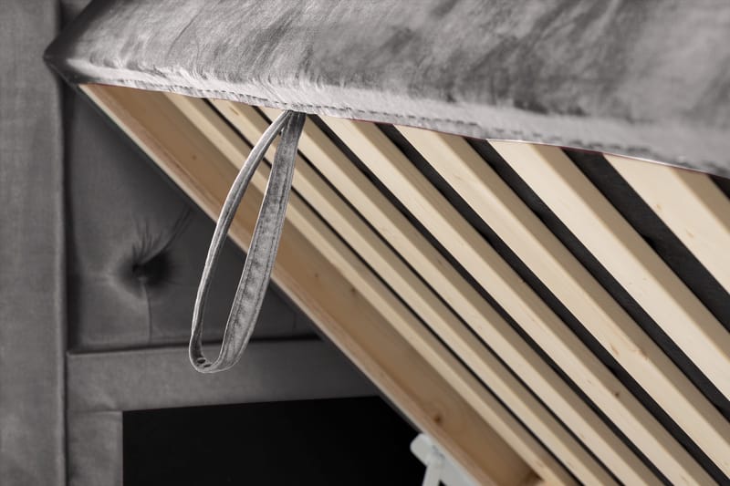 Alessia Komplett Sängpaket med Förvaring LED-belysning 160x200 cm - Mörkgrå - Möbler - Sovrum - Sängar - Sängar med förvaring