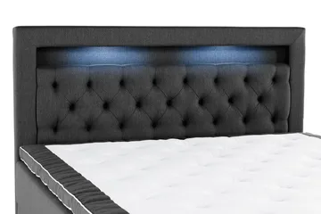Alessia Komplett Sängpaket med Förvaring LED-belysning 160x200 cm - Svart - Möbler - Sovrum - Sängar - Sängar med förvaring