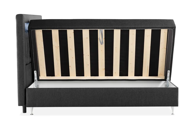 Alessia Komplett Sängpaket med Förvaring LED-belysning 160x200 cm - Svart - Möbler - Sovrum - Sängar - Sängar med förvaring