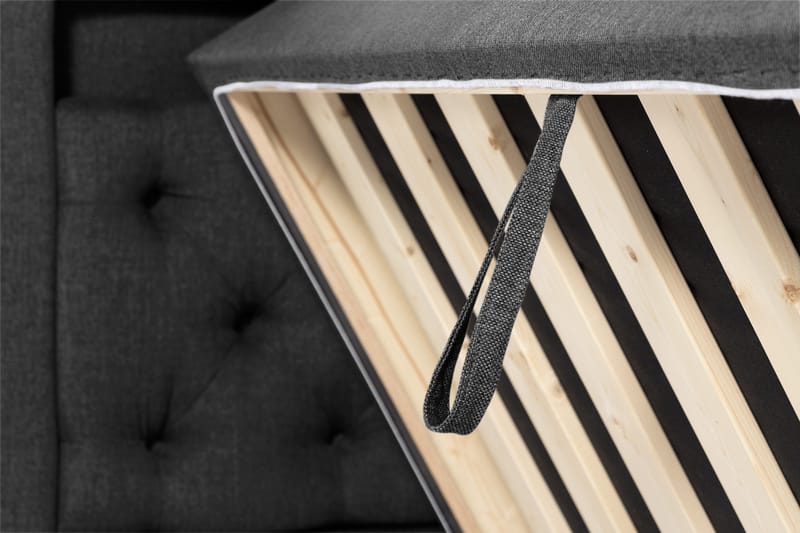 Alessia Komplett Sängpaket med Förvaring LED-belysning 160x200 cm - Svart - Möbler - Sovrum - Sängar - Sängar med förvaring